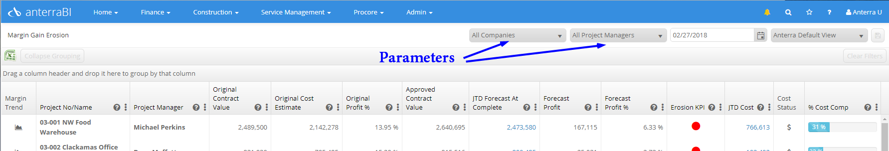 pivot grid parameters