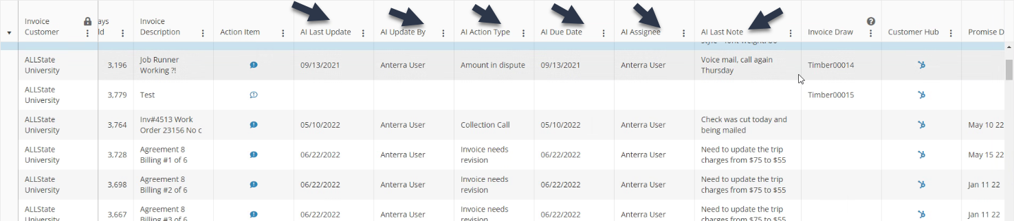 grid refreshes actions