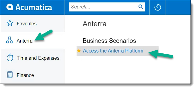 Access the Anterra Platform