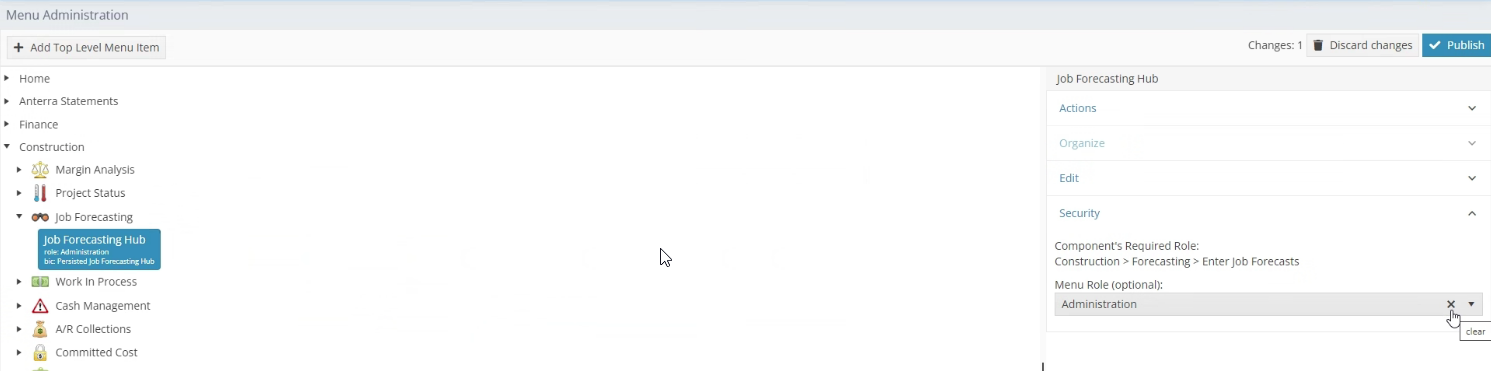 click the X to remove the selection