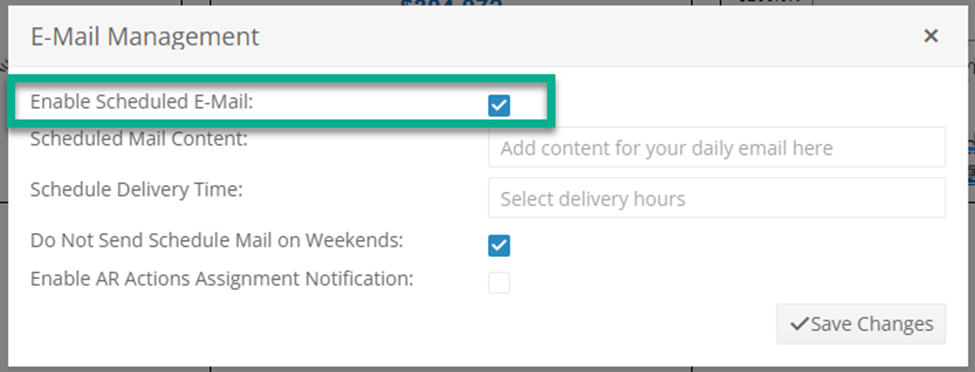enable schedule e-mail